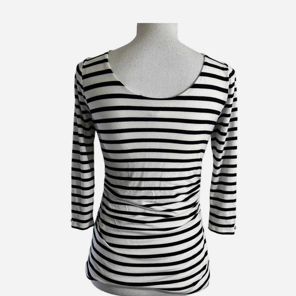 NWT White House Black Market Striped 3/4 Sleeve Top